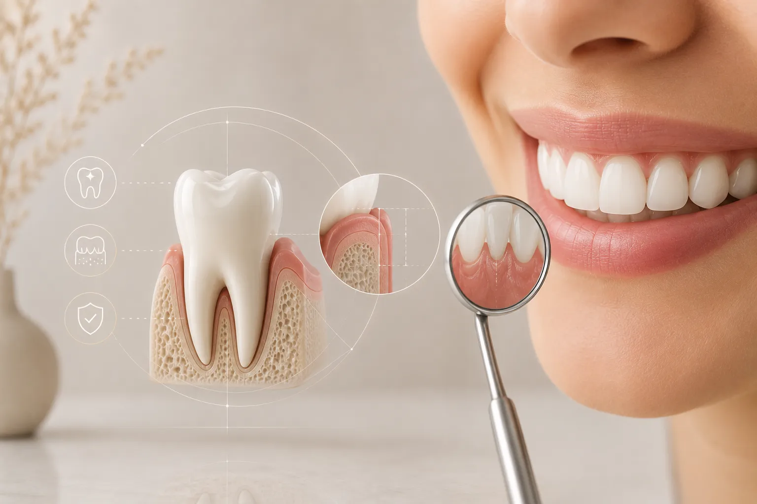 Sonrisa con encías sanas y cuidadas